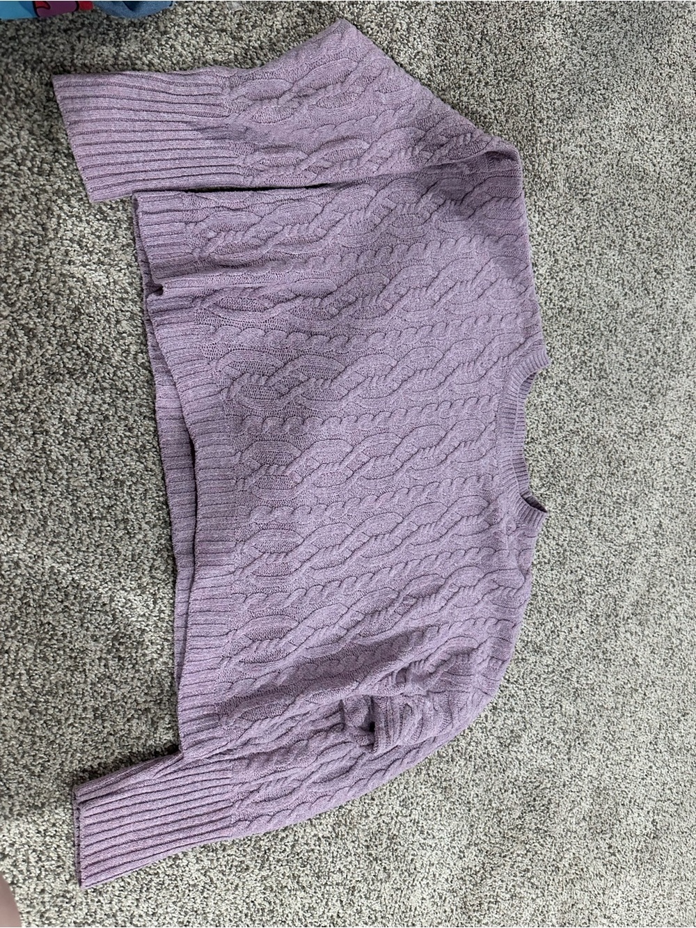 Lilac Cable-Knit Women's Sweater